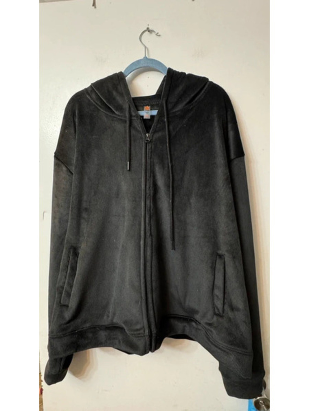 NWT Mono B Luxe Corduroy Zip-Up Hoodie Black 3XL